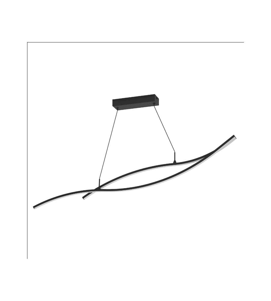 Eglo Sospensione LED Grisolia 20W 4000K 2500LM Nero 140x7x120 cm