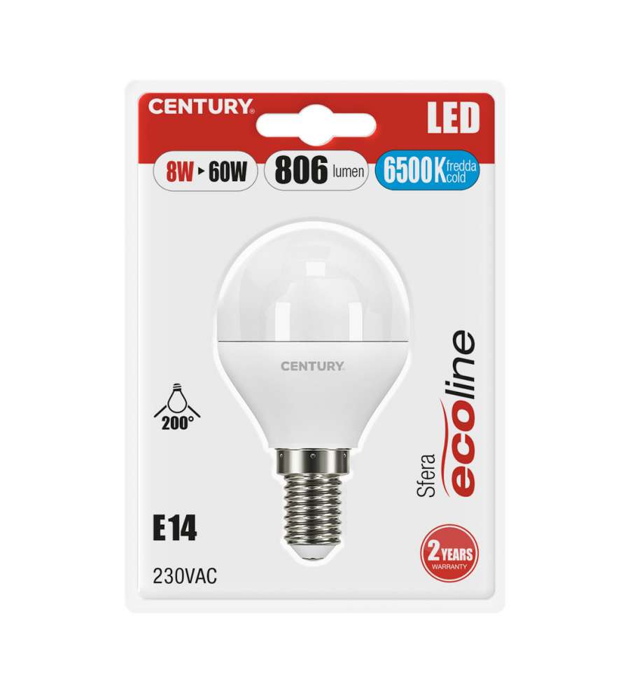 Lampadina led ecoline sfera 8w