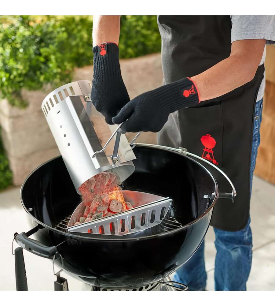 WEBER Kit Ciminiera Accensione Barbecue con Bricchetti e Accendifuoco - 2kg