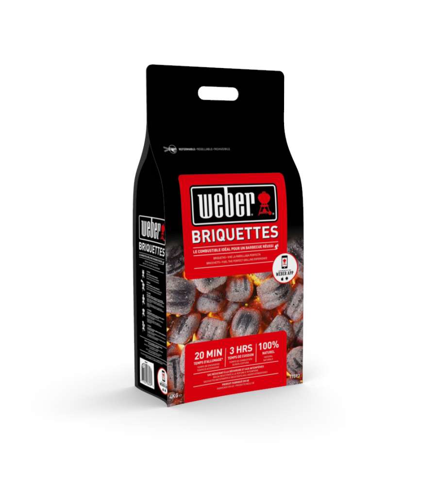 WEBER Barbecue a Carbone Compact Kettle Nero 47 cm con 2Kg di Bricchetti