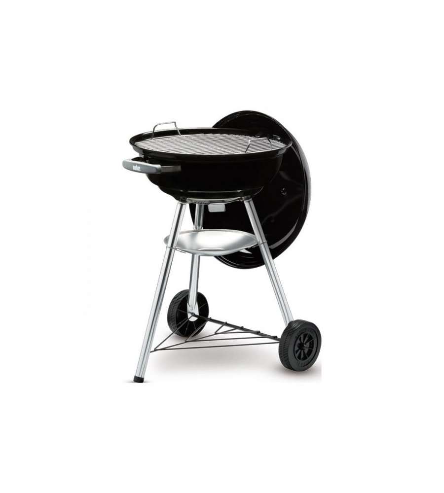 WEBER Barbecue a Carbone Compact Kettle Nero 47 cm con 2Kg di Bricchetti