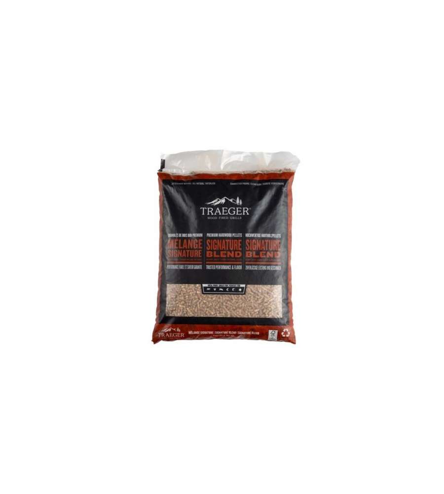 TRAEGER Pellet Hickory, Acero E Ciliegio per Affumicatura in Barbecue 9Kg