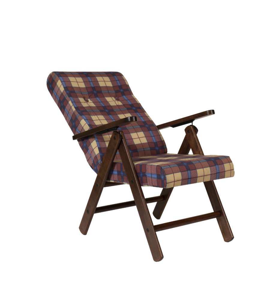 Poltrona reclinabile legno tessuto Roma