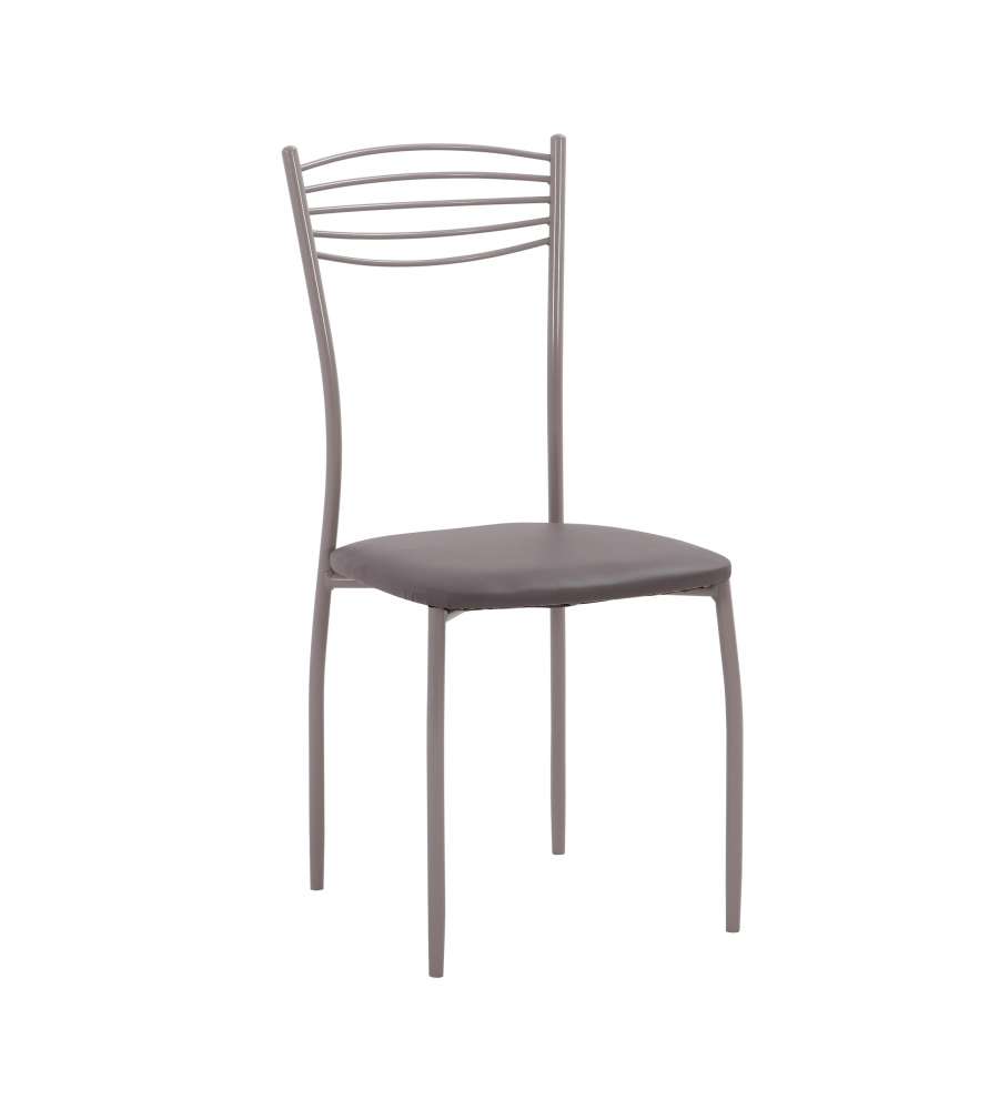 Sedia Cucina Adriana in Ecopelle Fango - 40x46x90 cm