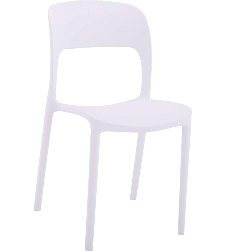 Sedia Vanity bianca in plastica