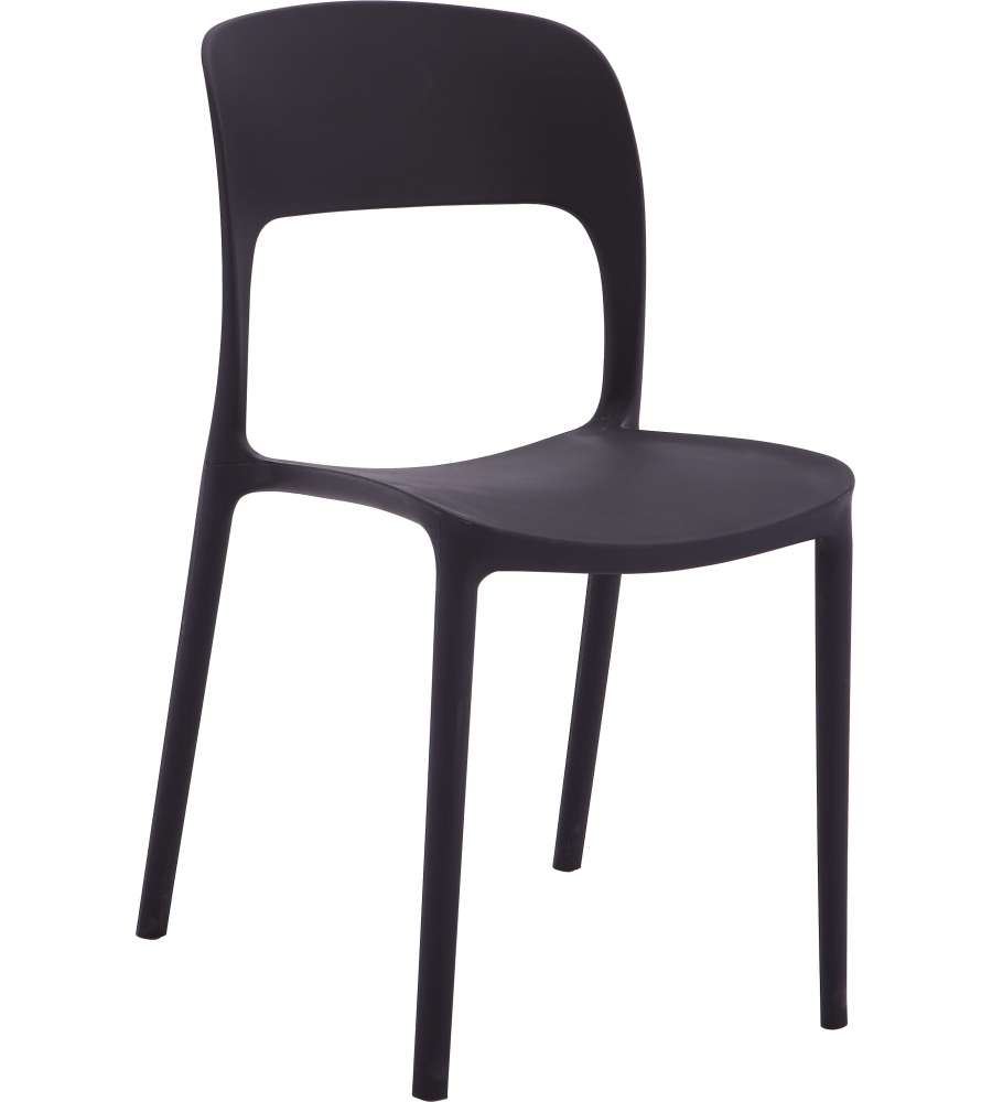 Sedia Vanity Elegante in Plastica Nera - 45x56x84 cm