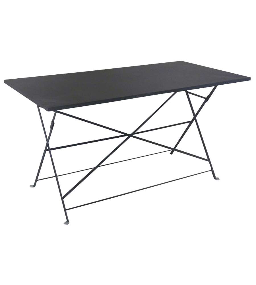 Tavolo Pieghevole in Metallo Antracite - 70x140 cm