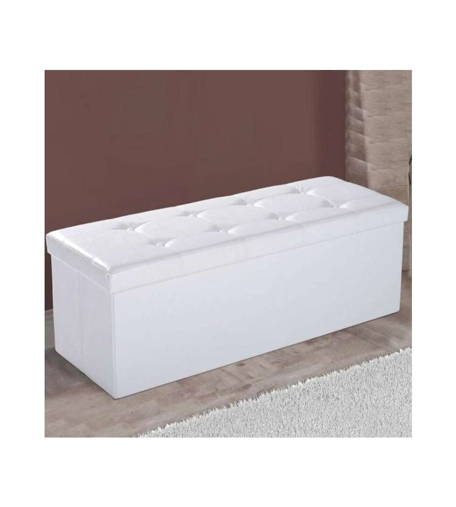 Pouf Pieghevole - Bianco - 76x38x38 cm