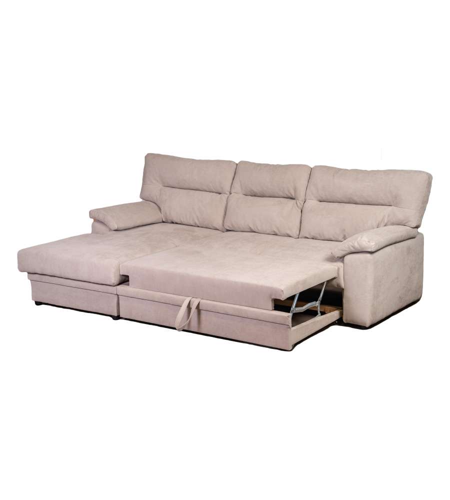 WAVE Divano Letto Wave Penisola Sinistra Grigio - 3 Posti - Trasformabile in Letto 200x127 cm