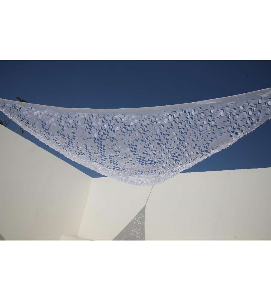 Domo Mea Vela da Giardino Triangolare Bianca - Poliestere 80gr - 3,6x3,6x3,6 m - Rivestimento PU e Anti UV30+ - Corda e Occhielli Inclusi