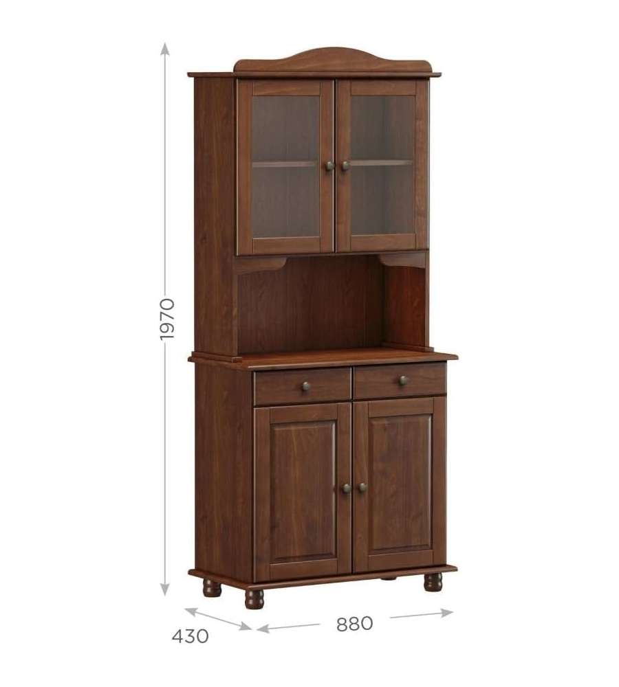 Domo Mea Credenza Imbuya in Pino Massiccio - 4 Ante e 2 Cassetti