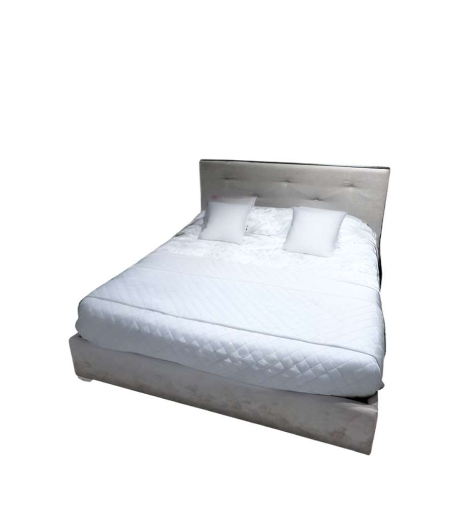 Domo Mea Letto Matrimoniale Light Grey Vellutato - 160x202 cm