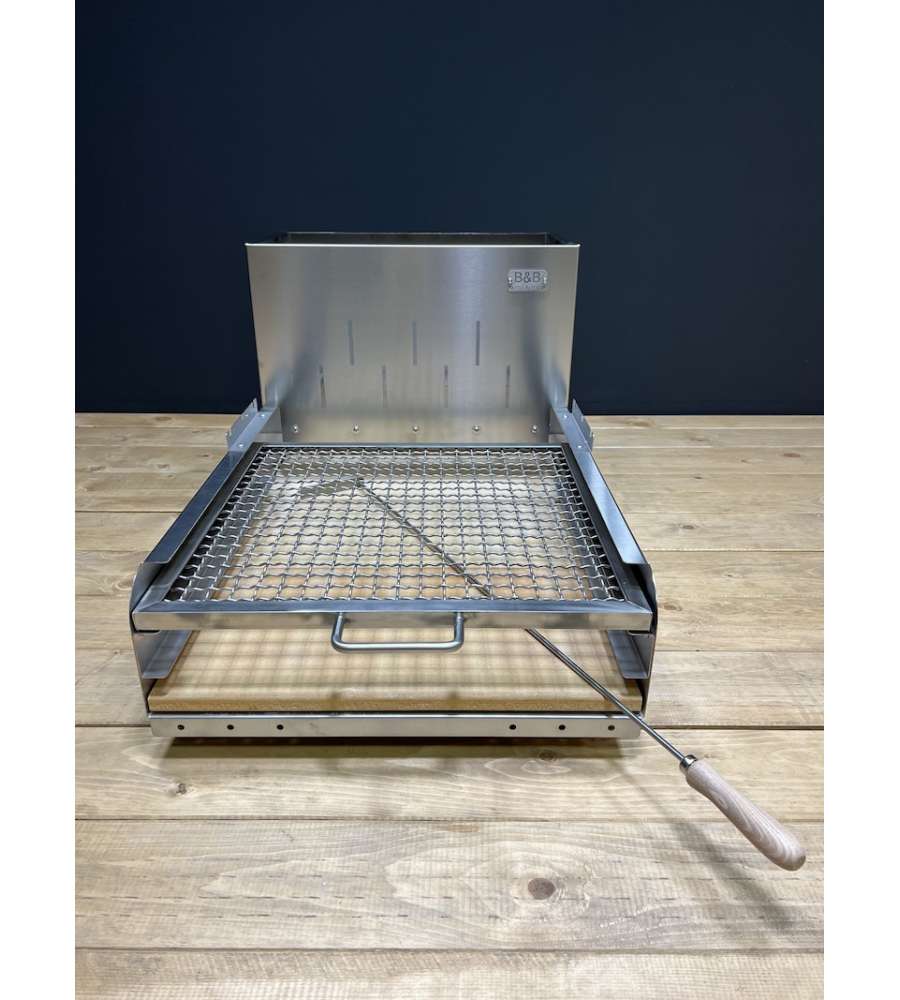 B&B Artigianato Italiano Design - Barbecue a legna in acciaio inox 50x81 cm
