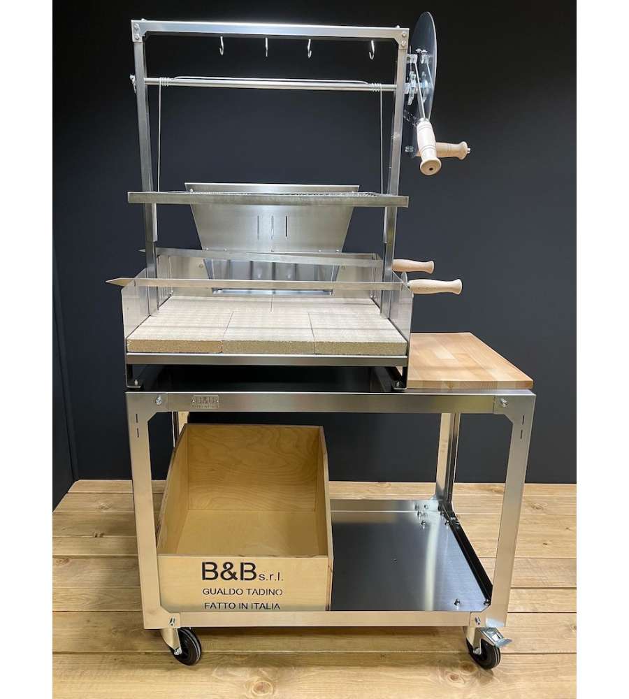 B&B Artigianato Italiano - Barbecue Parrilla Square Pro Inox Grigio 55x48 cm