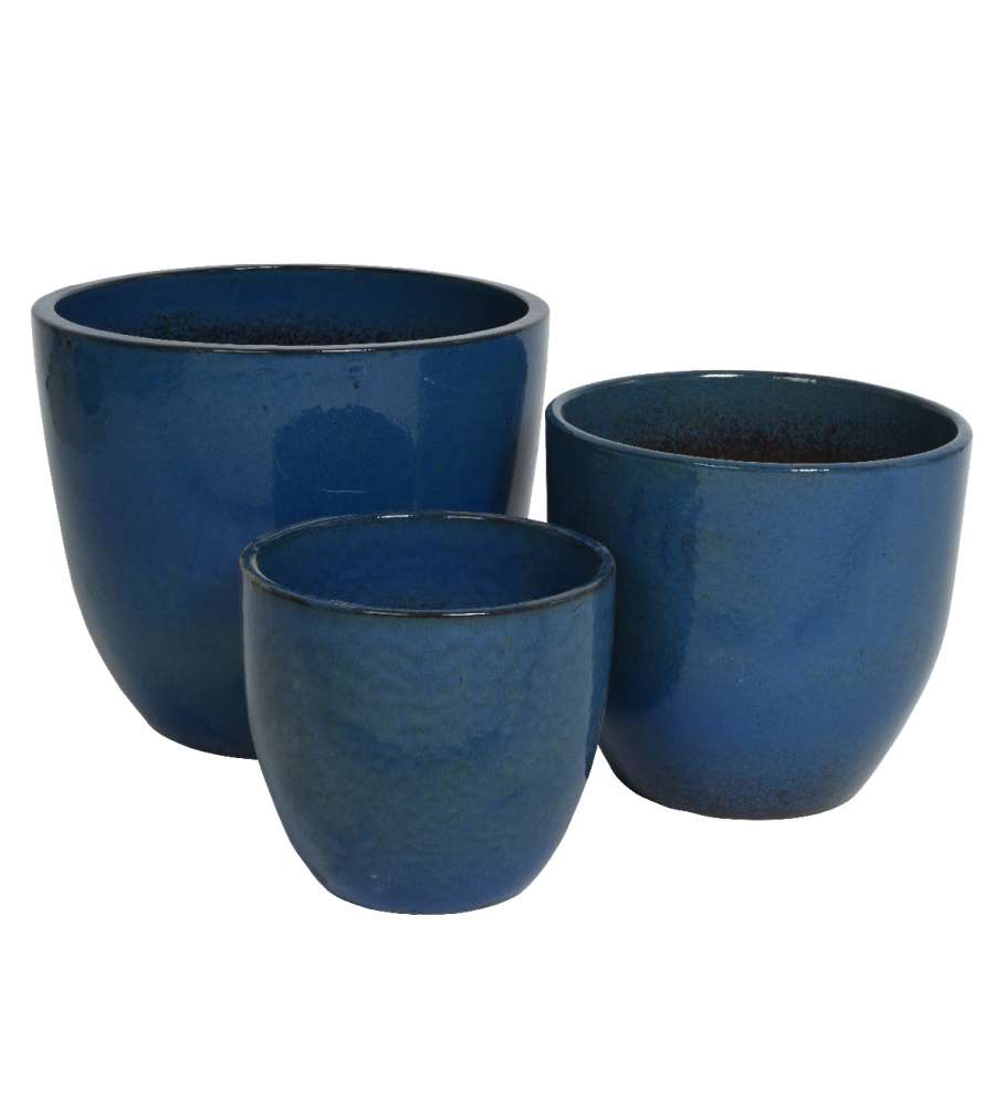Vaso Matteo smaltato blu formato piccolo