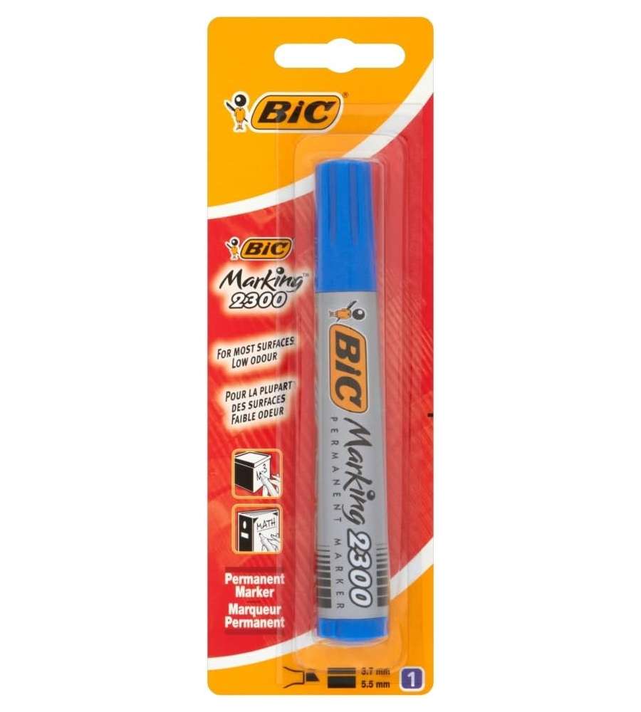 Pennarello blu indelebile Bic