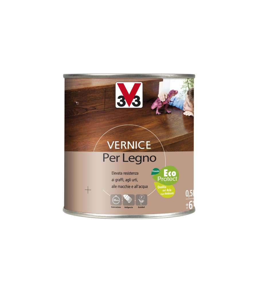 V33 Vernice per Legno - Noce Medio - 500 ml