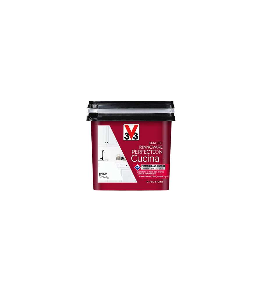 V33 Smalto Rinnovare Cucina - Bianco Opaco - 0,75 l