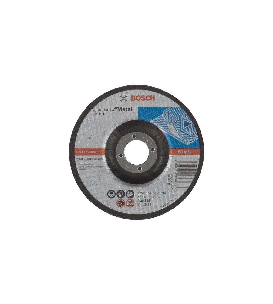 Disco abrasivo da taglio per metallo 125x22x2,5 mm standard