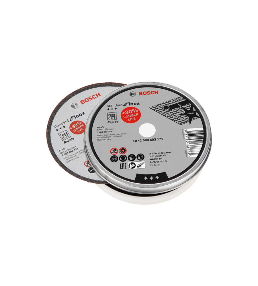 Dischi di taglio dritto 125 mm 10 pz per Acciaio inox