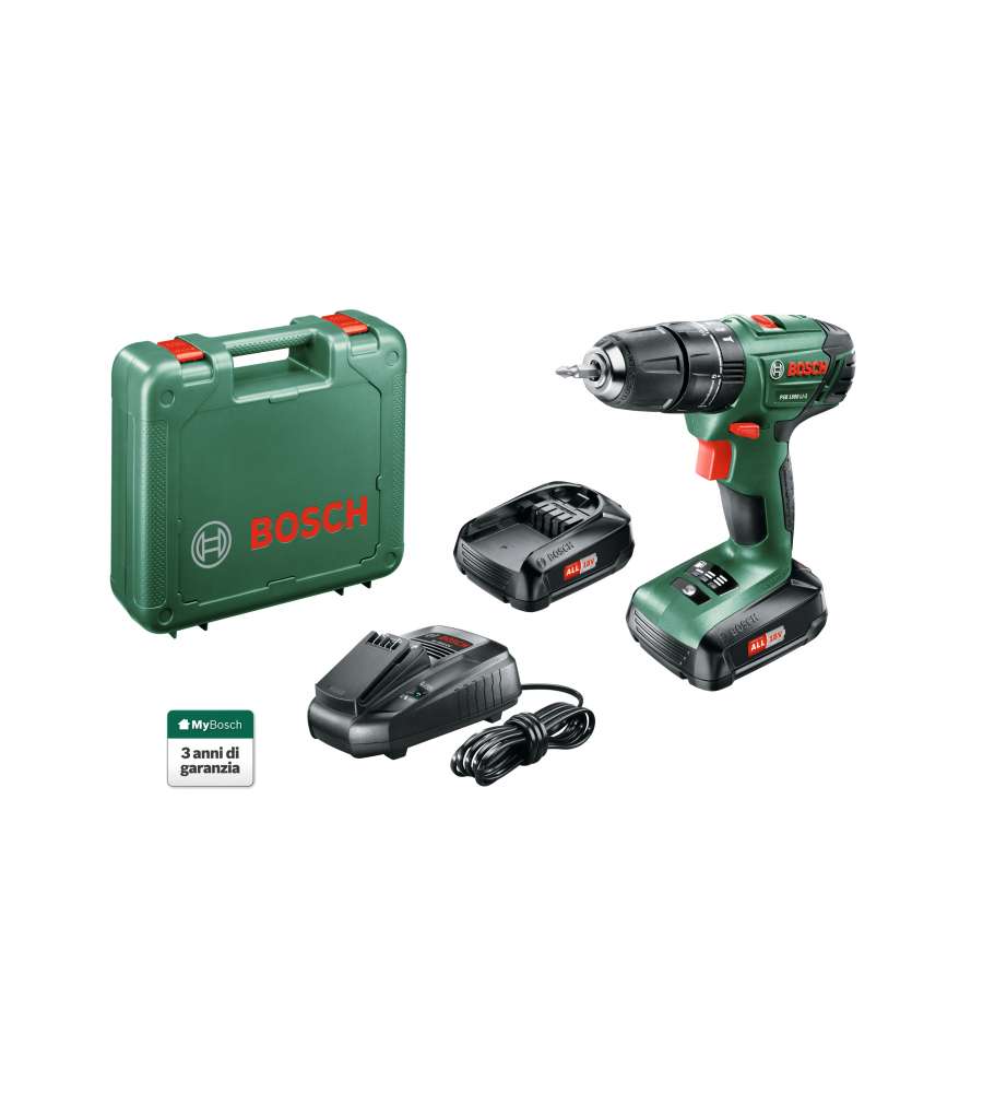 Trapano battente avvitatore con 2 batterie e valigetta