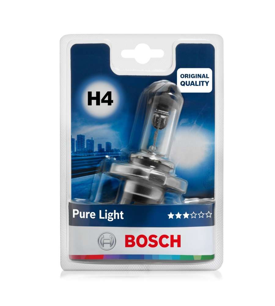 Bosch Lampadina Alogena Auto H4 - 60/55W, 12V - Compatibile con molte auto