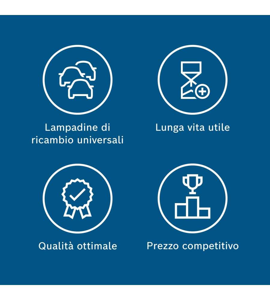 Bosch Lampadina Alogena Auto H4 - 60/55W, 12V - Compatibile con molte auto