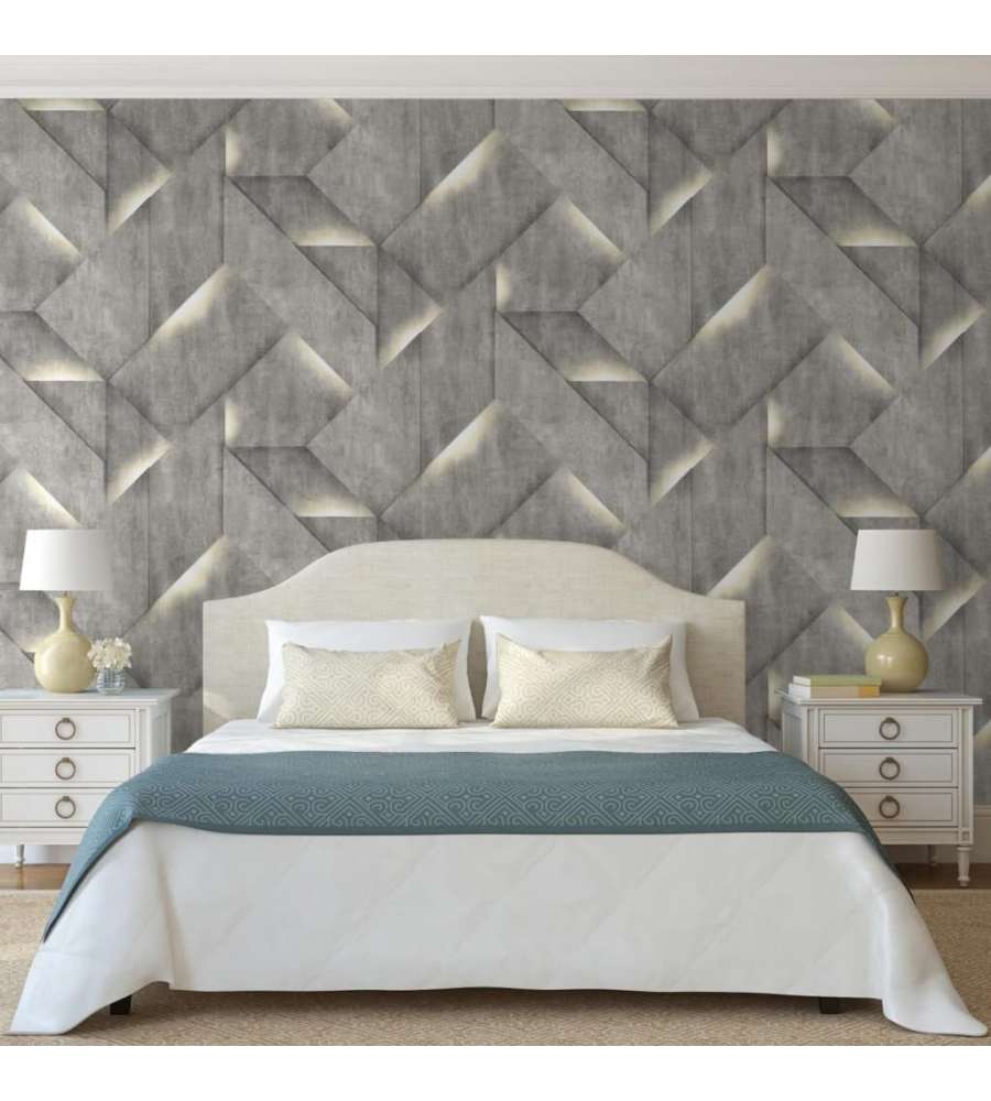 DUTCH WALLCOVERINGS Carta da Parati Onyx Grigio Scuro