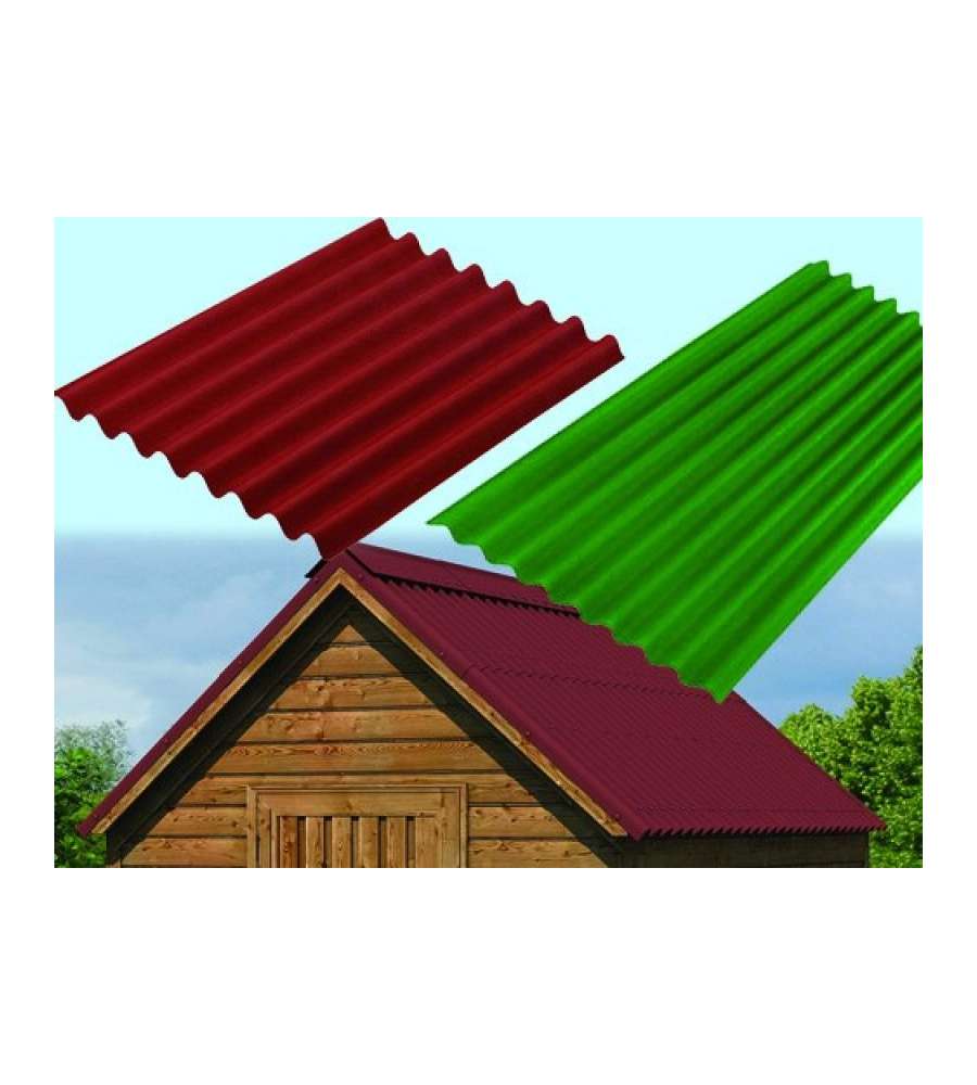 Onduline per Coperture Easyline - Lastra Ondulata in Fibra Bitumata Rosso 100 x 76 cm