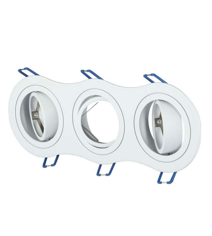Portafaretto LED da Incasso Rotondo 3xGU10 e GU5.3 (MR16) Colore Bianco Orientabile
