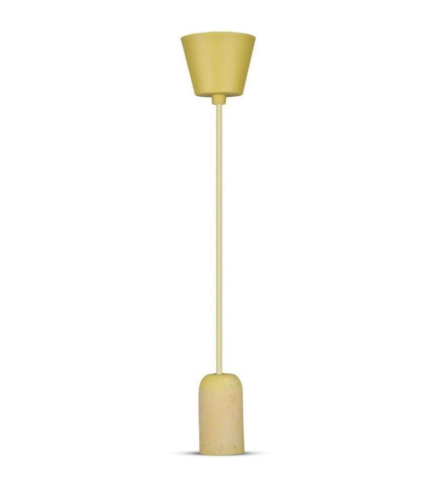Lampadario LED a Cilindro in Calcestruzzo con Portalampada E27 (Max 60W) Colore Giallo