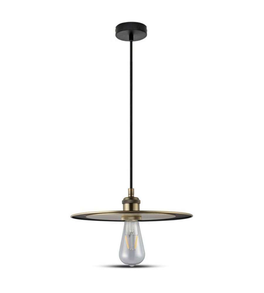 Lampadario LED a Disco in Metallo con Portalampada E27 (Max 60W) Colore Oro Rosa