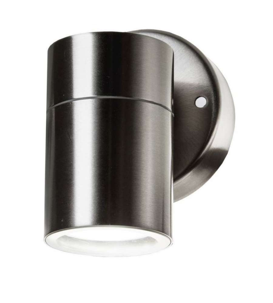 Portafaretto LED da Muro Rotondo GU10 (Max 35W) Colore Metallico IP44