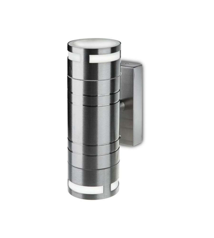 Portafaretto LED da Muro Rotondo 2 GU10 (Max 2x35W) Colore Grigio IP44