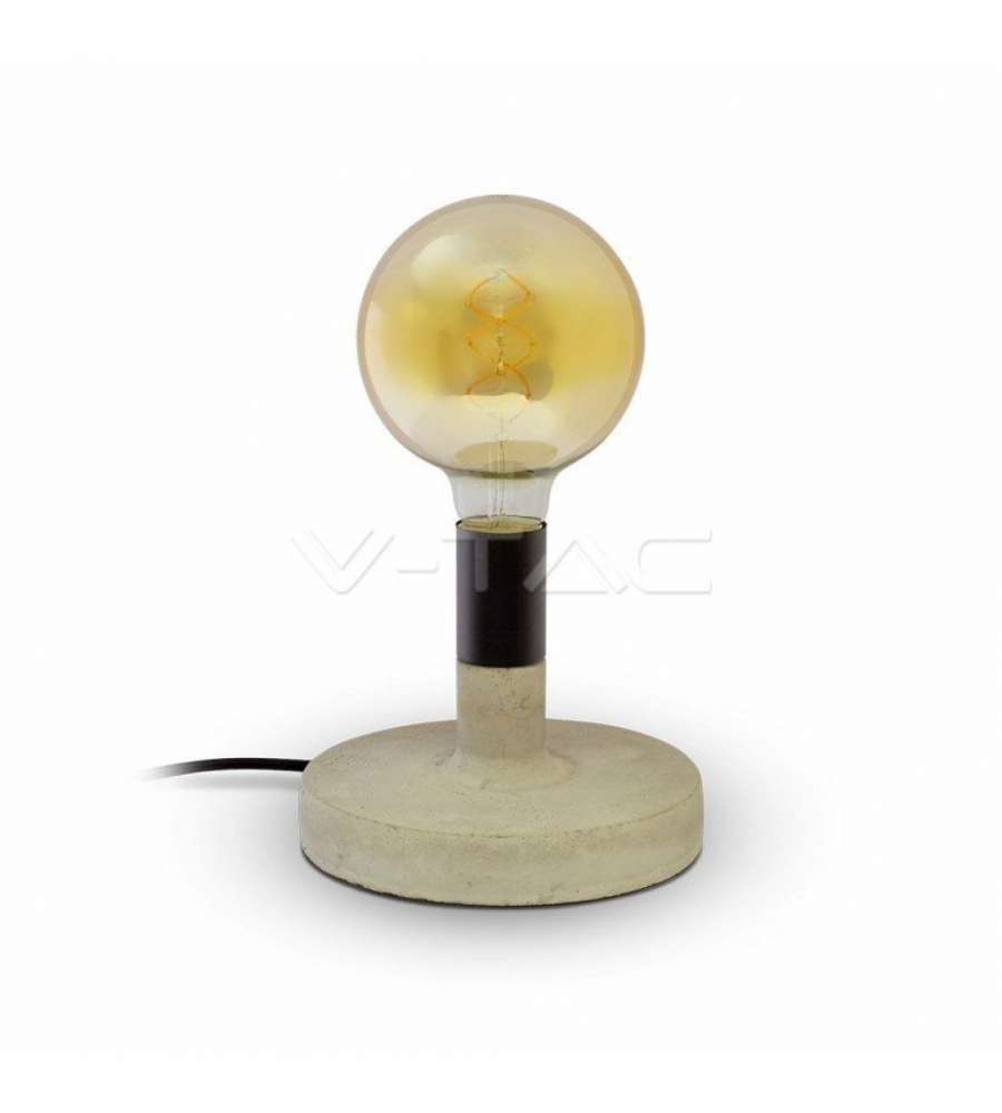 Lampada LED da Tavolo Rotonda con Portalampada E27 (Max 60W) Base in Calcestruzzo