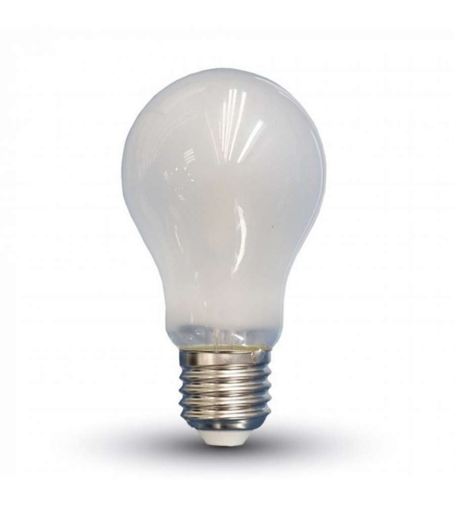Lampadina LED E27 6W 110LM/W A60 Filamento Satinato 2700K
