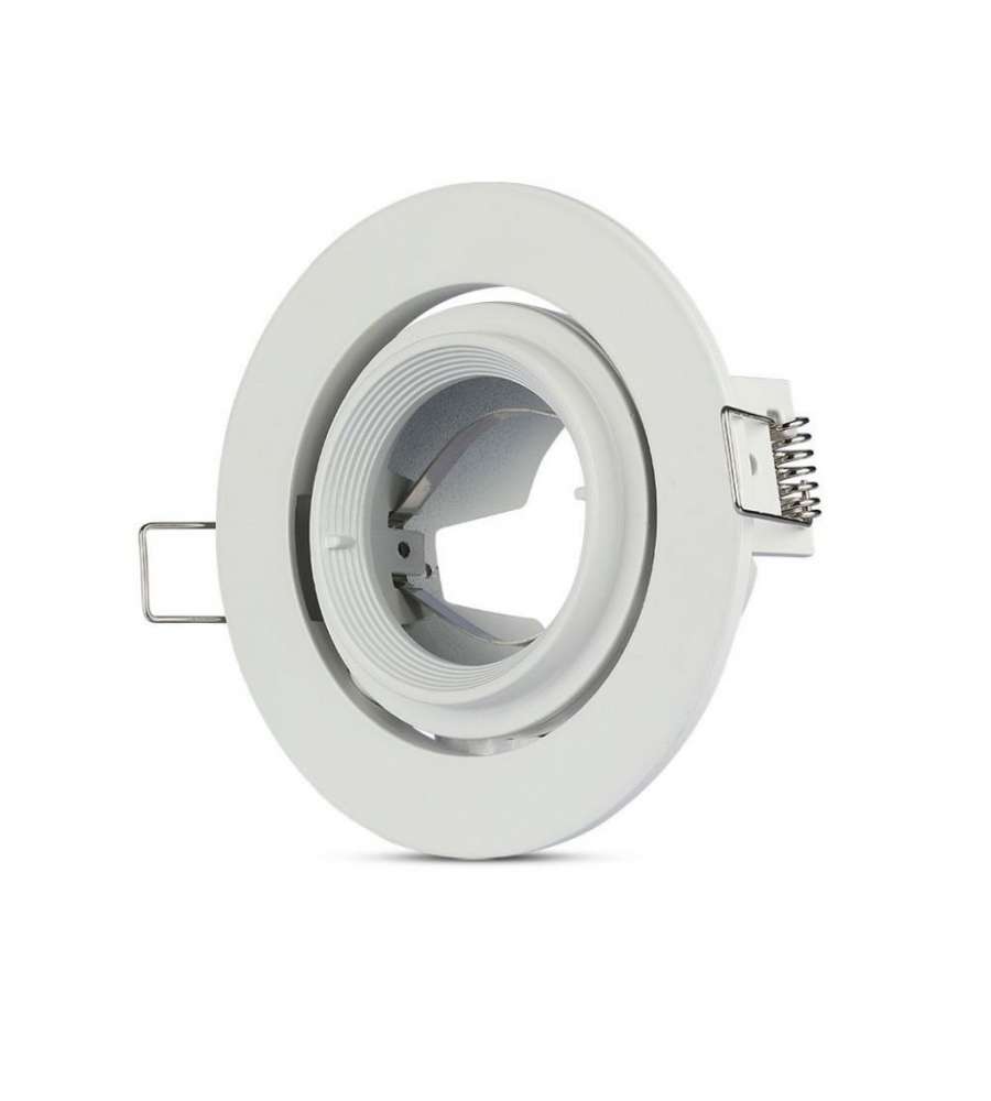 Portafaretto LED da Incasso Rotondo GU10 e GU5.3 (MR16) Colore Bianco Orientabile