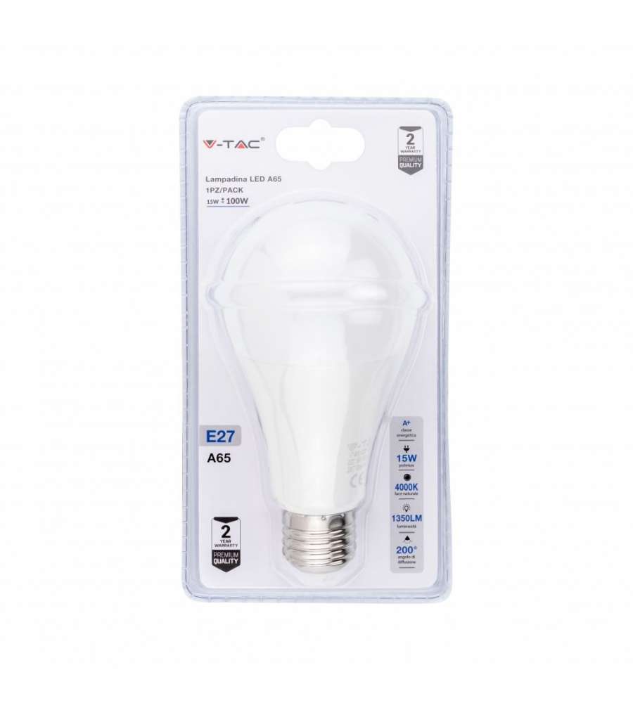Lampadina LED E27 15W A60 4000K (Blister 1 Pezzo)
