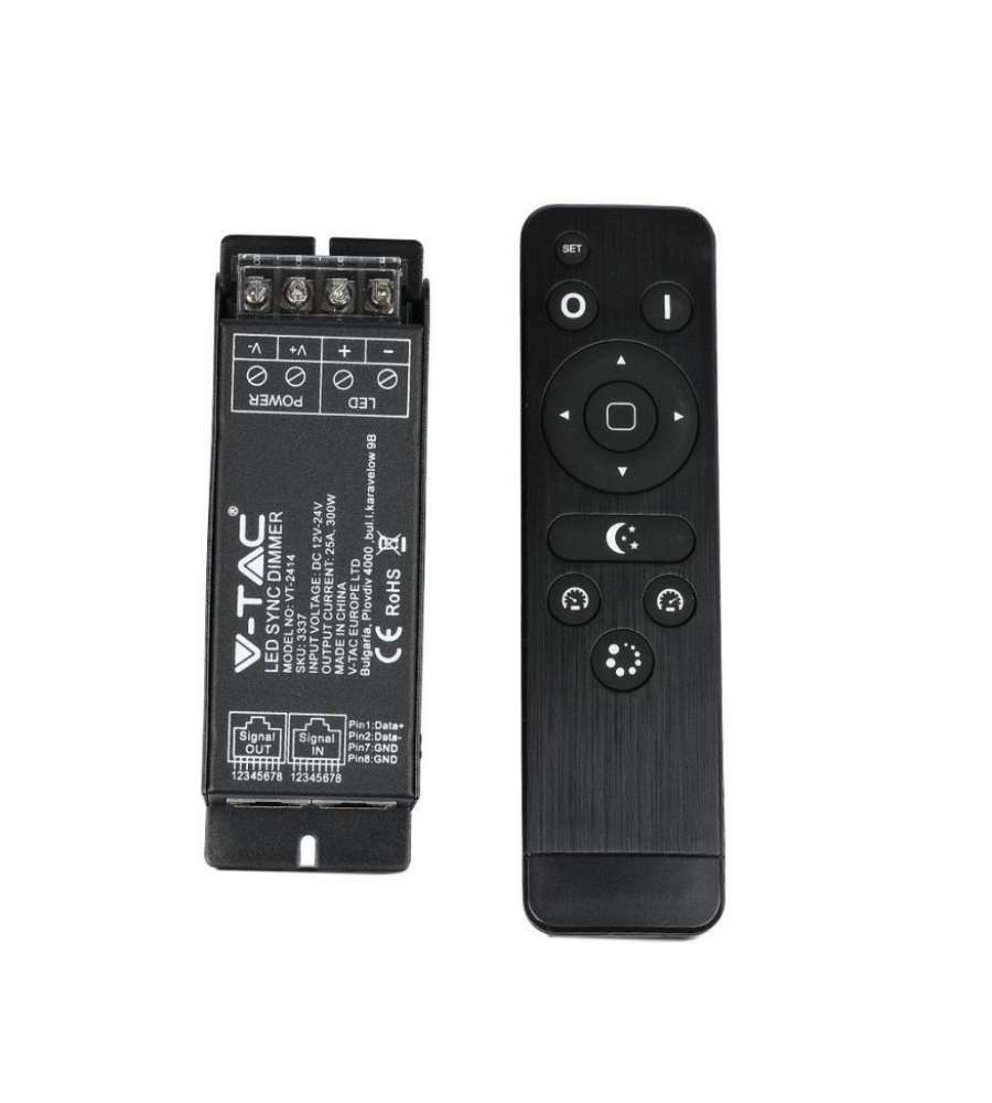 Controller per Strip LED Dimmerabile Porta RJ45 con Telecomando (Max 300W)