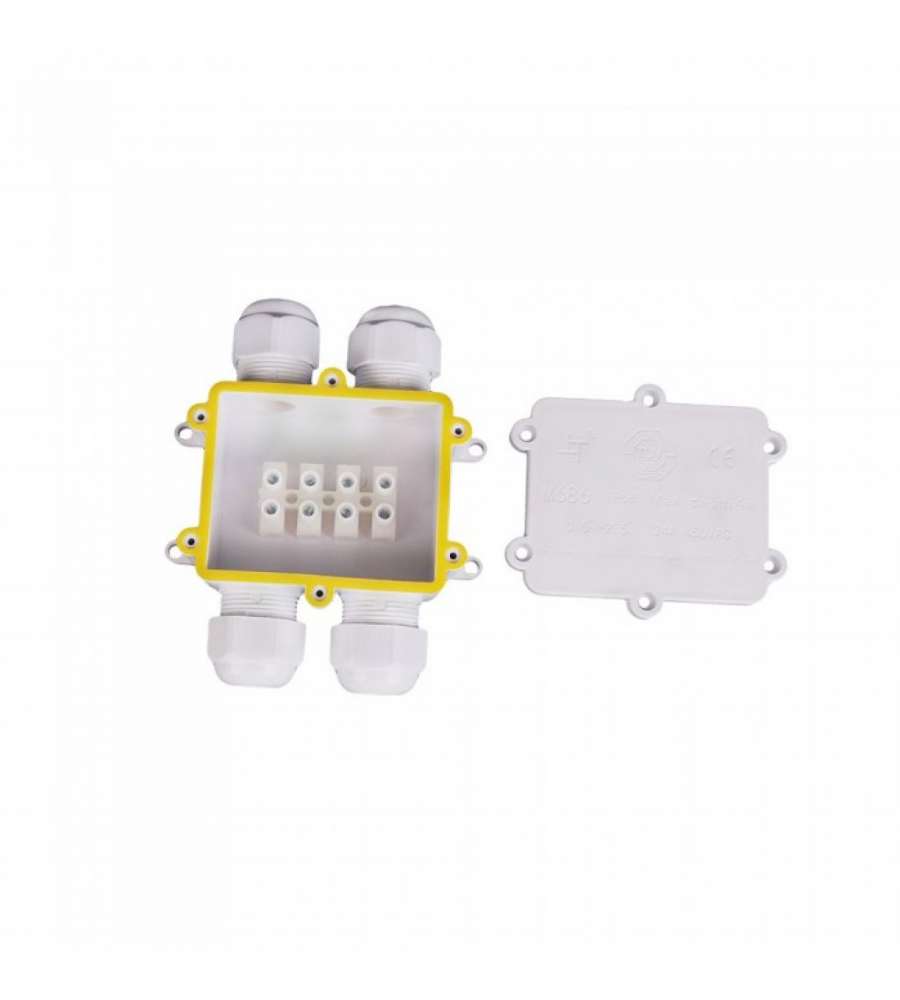 Scatola di Derivazione con 4 Terminali 8-12mm Colore Bianco IP68