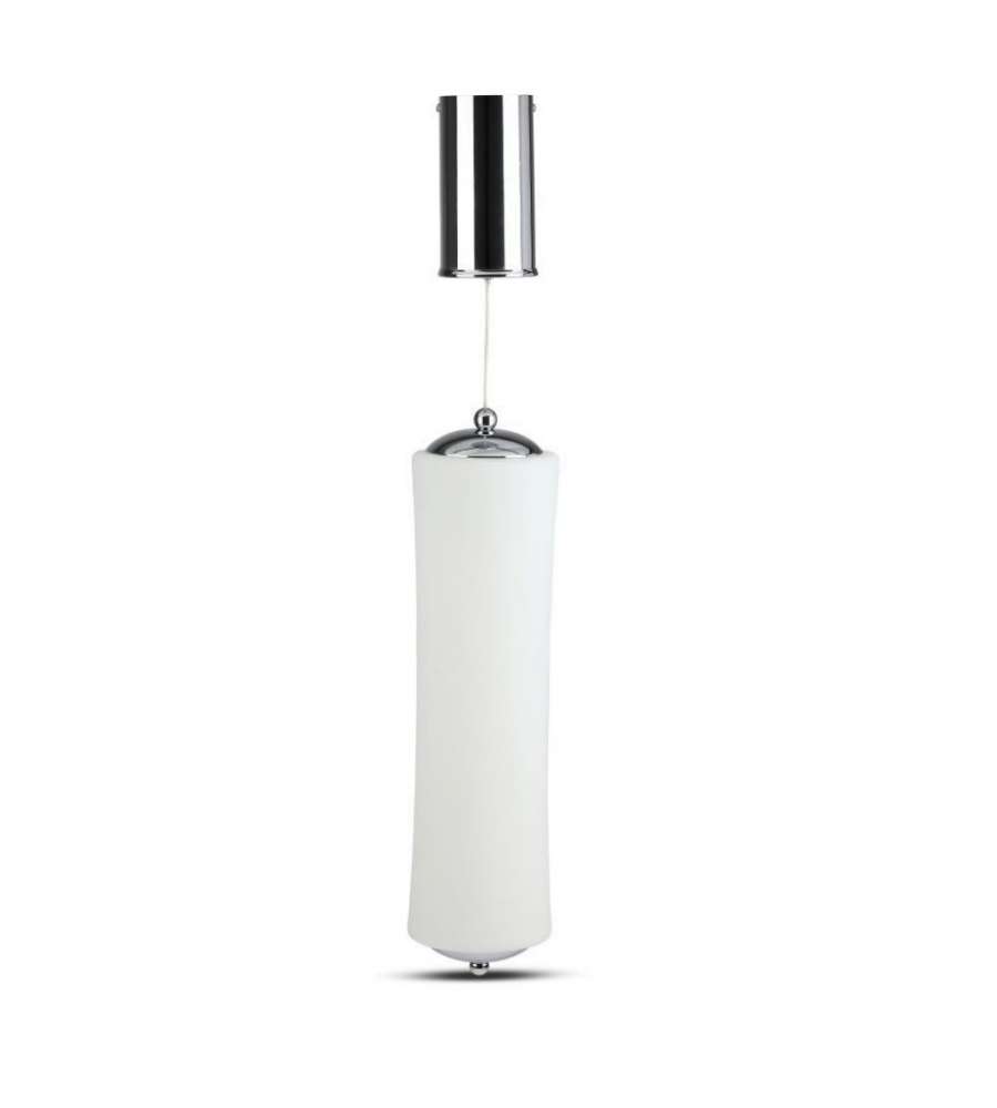 Lampadario LED a Sospensione con Cilindro Verticale 18W Colore Bianco Satinato 3000K Triac Dimmerabile