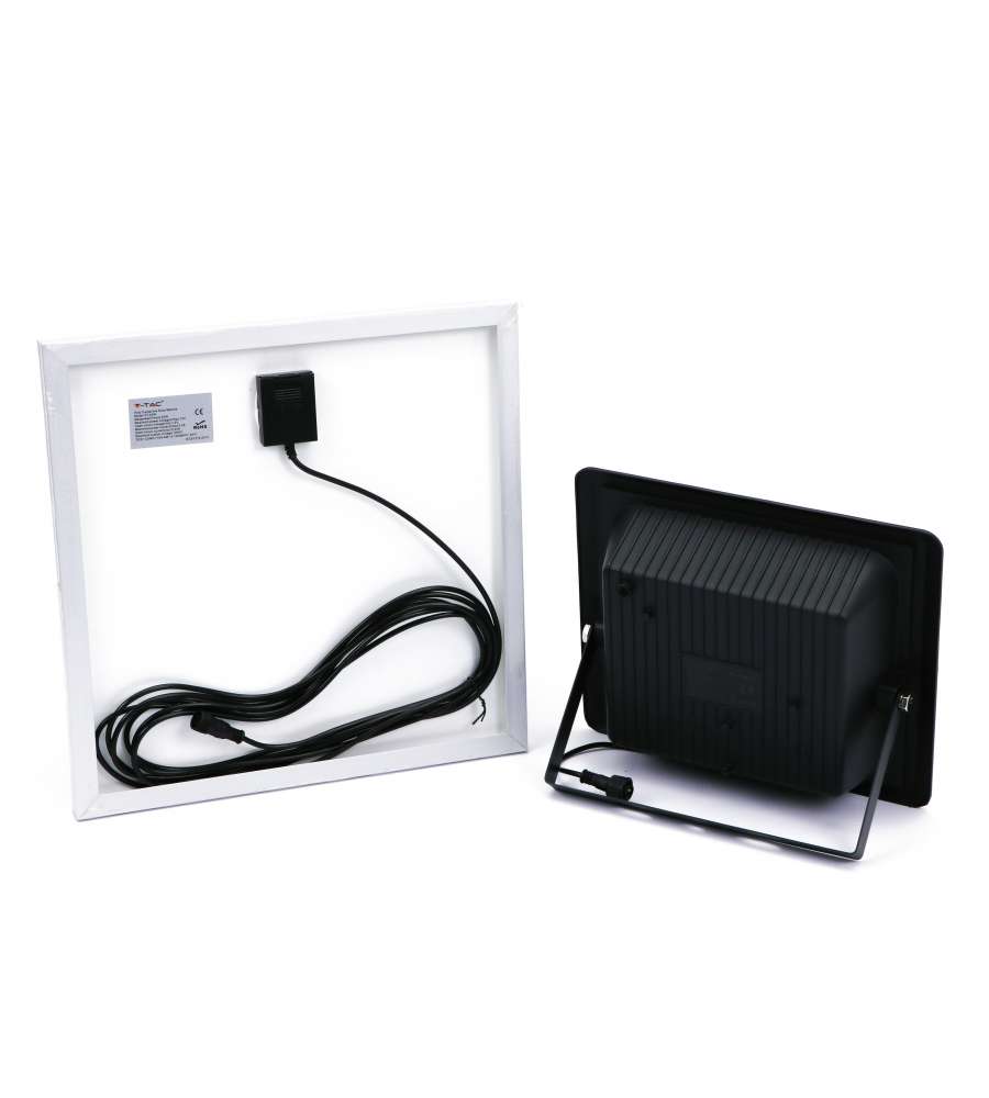 V-TAC Faro LED Solare con Telecomando - Nero - 20W 4000K