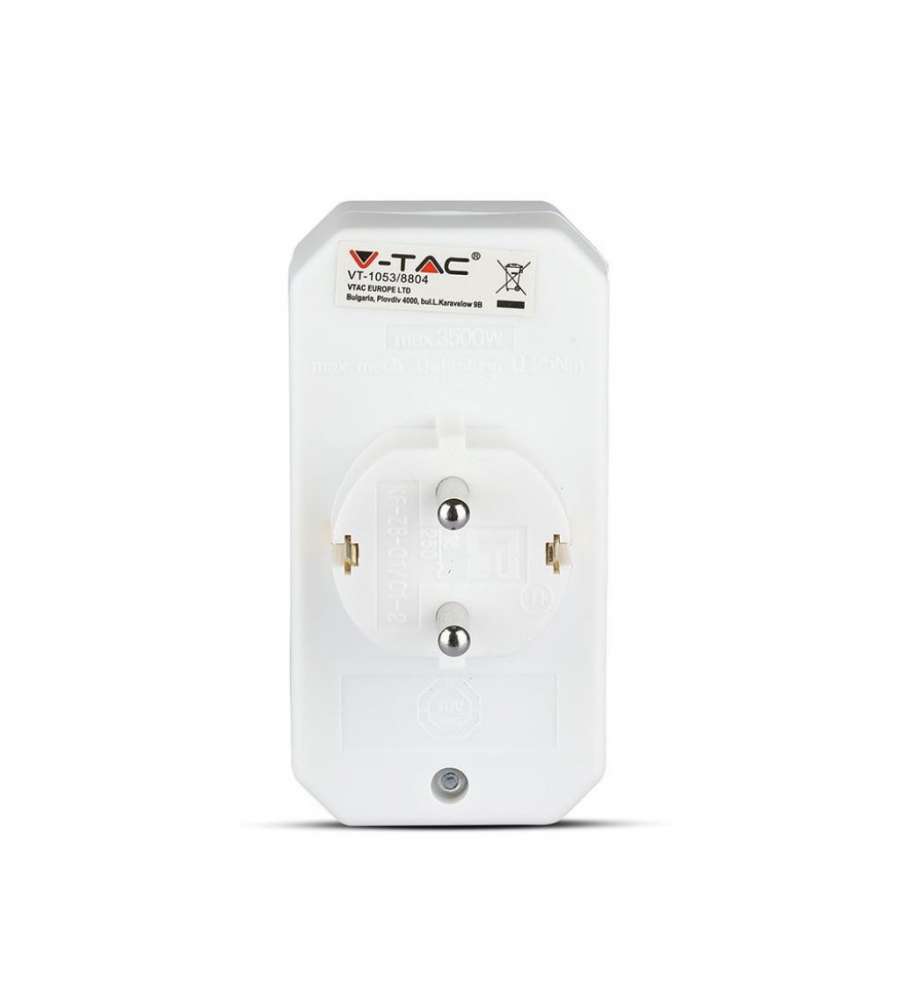 Adattatore Multipresa con 2 Prese Frontali 2,5A e Presa Shuko Spina Shuko Colore Bianco