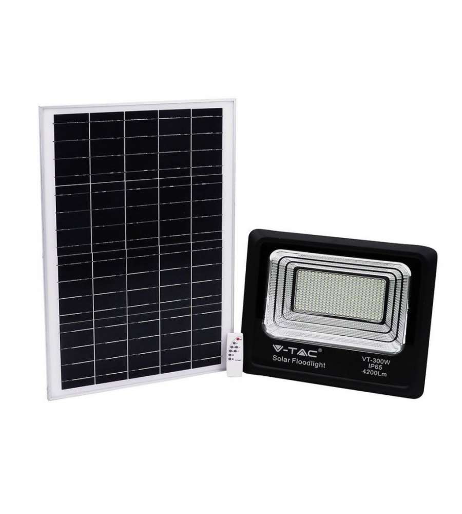 Faro LED con Telecomando e Pannello Solare 50W 6000K