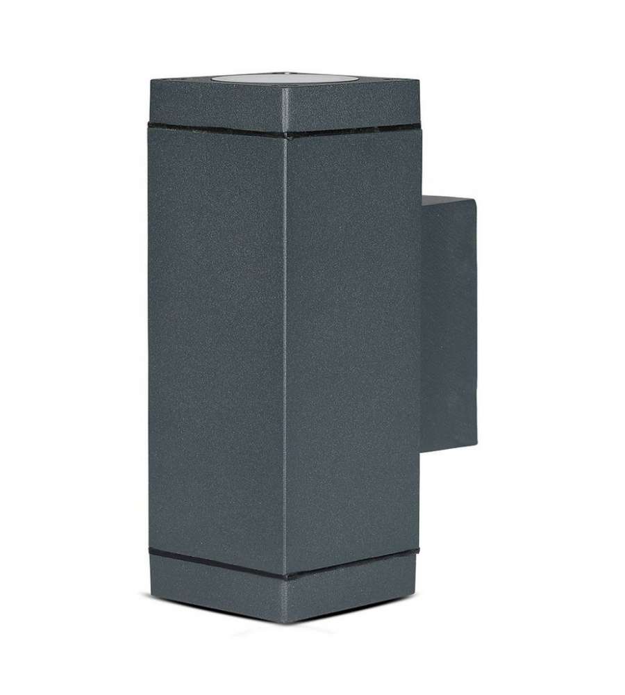 Lampada LED da Muro con Portalampada GU10 Doppio Fascio Luminoso Superiore e Inferiore Colore Grigio Scuro IP44