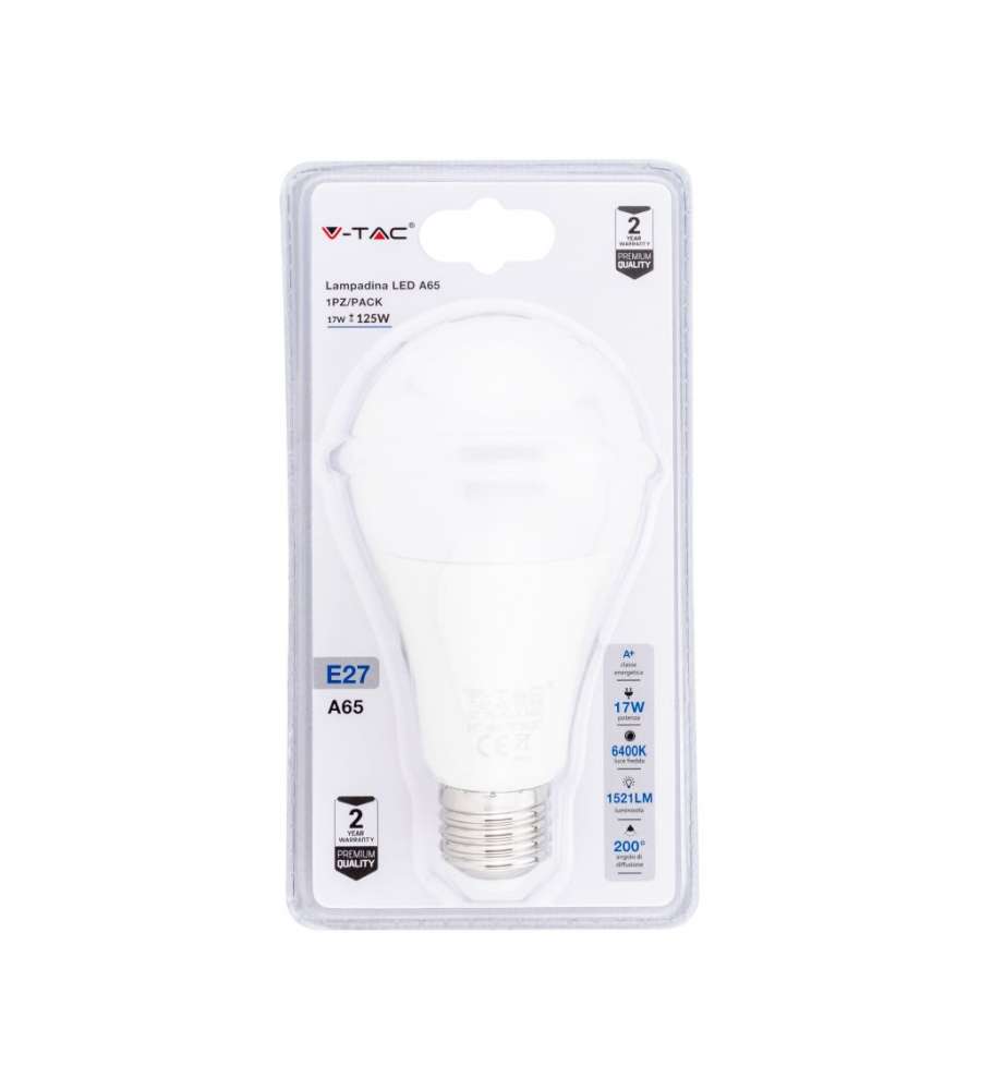 Lampadina LED E27 17W A65 6400K (Blister 1 Pezzo)