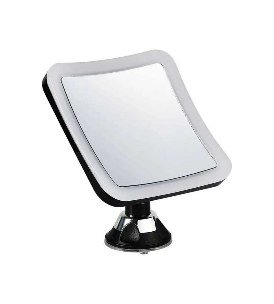 Specchio LED Quadrato 3.2W Portatile con Attacco a Ventosa (ingranditore 10x) 162x192mm 6400K IP44