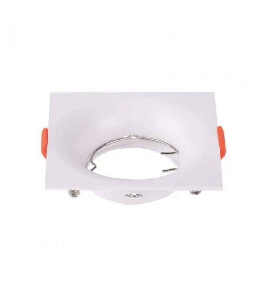 Portafaretto LED da Incasso Quadrato GU10 Colore Bianco