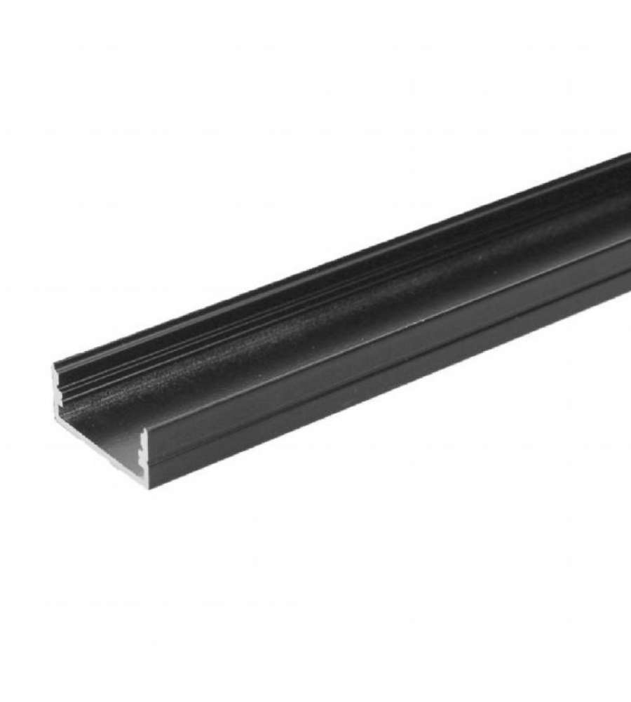 Profilo in Alluminio Colore Nero per Strip LED 2000 x 23,5 x 10mm