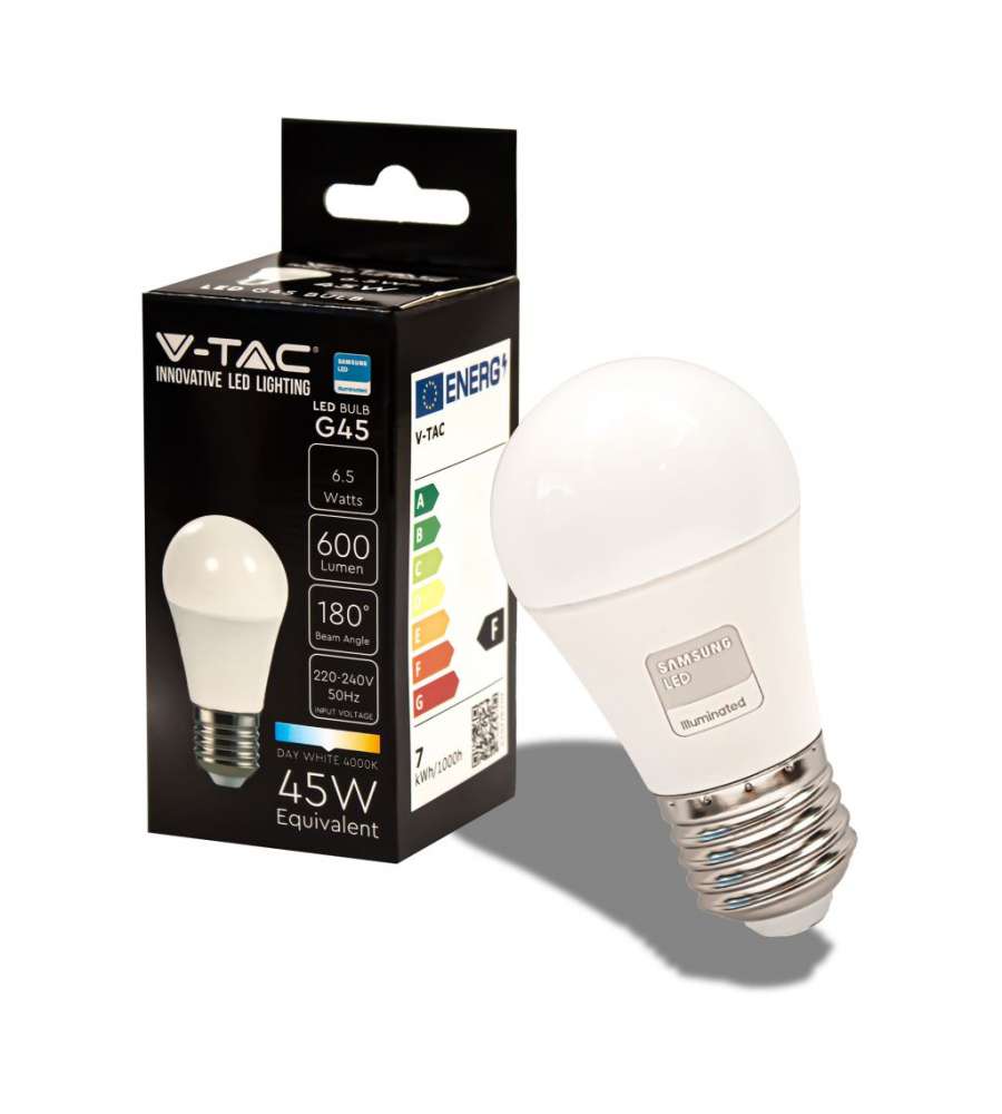 Lampadina LED Chip Samsung E27 6.5W G45 4000K